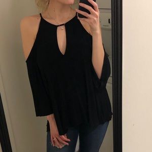 Cold shoulder long sleeve top